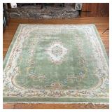 GREEN HAND-MADE FRENCH-STYLE SCULPTED CARPET