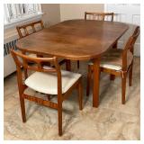 MID-CENTURY D-SCAN CHERRY TABLE & CHAIRS