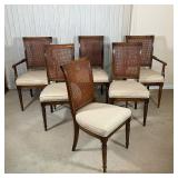(6pc) CANE BACK DINING CHAIRS