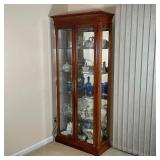 BURLED WOOD & CHERRY DISPLAY CABINET
