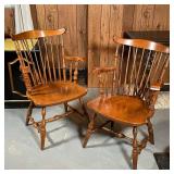 PAIR BRACE-BACK WINDSOR ARMCHAIRS