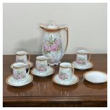 GERMAN PORCELAIN PAINTED TEA SET
