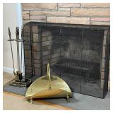 (6pc) BRASS FIREPLACE TOOL SET