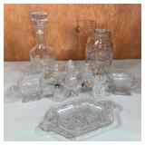 GROUP PRESSED GLASS TABLEWARE