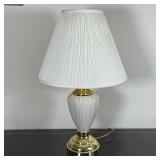 WHITE PORCELAIN & BRASS TABLE LAMP