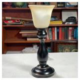 BLACK HURRICANE SHADE LAMP