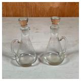 (2pc) BLOWN GLASS CONDIMENT PITCHERS