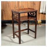 GALLERIED WOOD SIDE TABLE