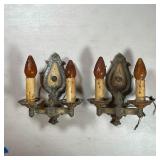 PAIR VINTAGE ELECTRIFIED SCONCES