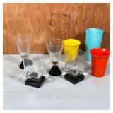 (4pc) FANCY MOLDED GLASS