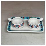 ADORABLE PAINTED POTTERY OPEN SALTS
