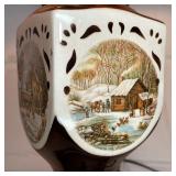 PAIR CURRIER & IVES WINTRY LAMPS