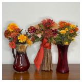(3pc) DECORATIVE FLOWER ARRANGEMENTS