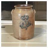 BLUE DECORATED SLIPWARE CROCK