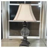 BLOWN GLASS & METAL LAMP