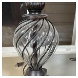 BLOWN GLASS & METAL LAMP