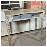 DECOUPAGE TWO-DRAWER SIDE TABLE