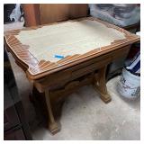 RETRO FAUX-WOOD TIN-TOPPED TABLE