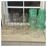 (9pc) BLOWN GLASS HURRICANE SHADES