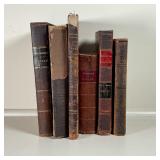 (6vol) MISC. LEATHER BOUND BOOKS