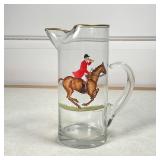 PAINTED EQUESTRIAN PITCHER
