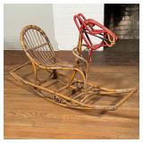 LARGE RATTAN ROCKING HORSE