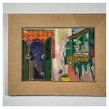 ABSTRACT COURTYARD SCENE PAINTING