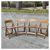 (4pc) KESTELL WOOD FOLDING CHAIRS
