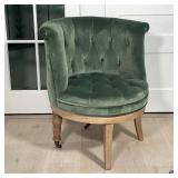 TOMMY HILFIGER TUFTED VELVET SWIVEL CHAIR