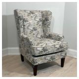 CUSTOM CHINOISERIE UPHOLSTERED WINGCHAIR