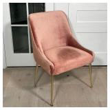 ANTHROPOLOGIE PINK VELVET CHAIR