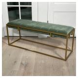 VELVET & GILT METAL BENCH