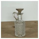 MOLDED GLASS BOTTLE & SILVER STOPPER