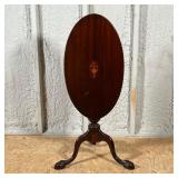 INLAID OVAL TOP TEA TABLE