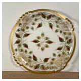 GILT PAINTED CUT GLASS TRAY