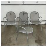 FOUR WIRE MESH PATIO ARMCHAIRS