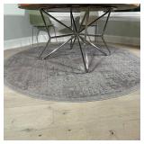 CIRCULAR GRAY AREA RUG