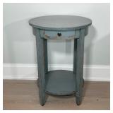 BLUE PAINTED ROUND SIDE TABLE