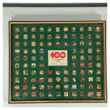 FRAMED COCA-COLA CENTENNIAL PIN COLLECTION