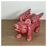 FLYING PIG PORCELAIN FIGURE