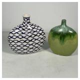 (2pc) DECORATIVE OVOID VASES