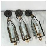(3pc) URBAN ELECTRIC BRASS & METAL HANGING FIXTURES