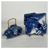 (2pc) JAPANESE STYLE BLUE & WHITE CERAMICS