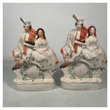 PAIR LARGE STAFFORDSHIRE FIGURINES