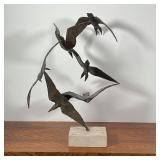 BIRDS IN FLIGHT BRONZE SCULPTURE