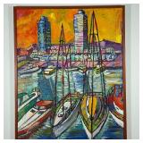 HARBORSCAPE OIL PAINTING