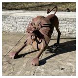 OUTSIDER ART METAL LION SCULPTURE