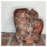 CHINESE CARVED SOAPSTONE DOUBLE VASE