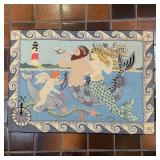 NAUTICAL MYTHICAL HOOKED RUG
