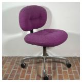 KNOLL TUFTED PURPLE WOOL OFFICE CHAIR